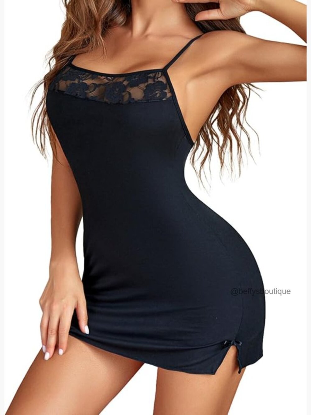 Sexy Lace Chemise Babydoll Sleepwear Adjustable Straps Nightgown
